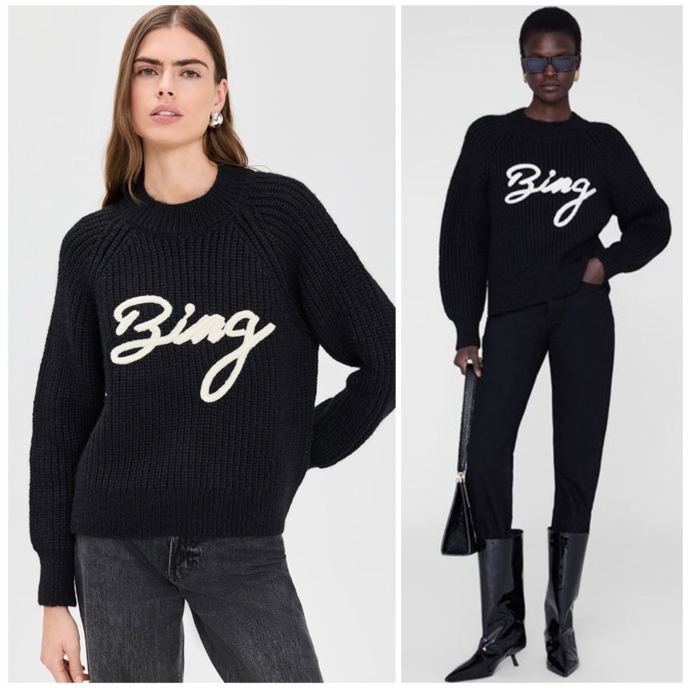 NWOT ANINE BING Bing Kendrick Black Sweater SZ XS - Picture 1 of 7